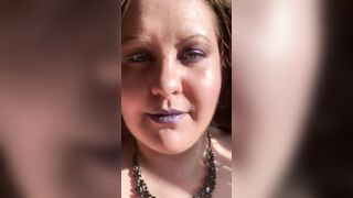 Thicc Rainbow Gothic Bitch looking Bombshell into a bikini