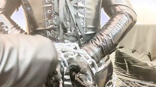 Metal fetish and pvc hood play