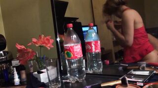 18 Yo Got Her Booty Oily Before Fucking, Blowing And Swallowing