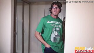 FAKEhub - Girls sleepover night heats up when young brother