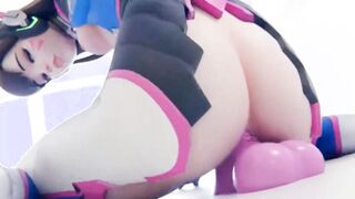 D.Va Rides Her Birth-Day Toy