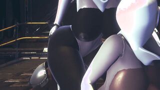 Din Djarin having fun with two Haydee Robots | Starwars The Mandalorian & Haydee Crossover parody