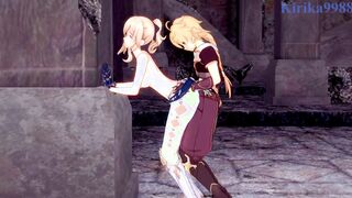 Jean Gunnhildr and Aether have extreme sex into a deserted mature castle. - Genshin Impact Anime