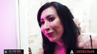 DEVILS CLIP - Big Tit Tattooed Babes Bang Into The Restroom