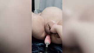 Fucking his tight booty with my machine
