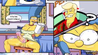 The Simpsons - Marge Naughty Fantasies - two Huge Dicks inside both holes double penetration Anal - Cheating Wifey