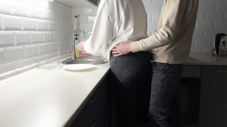 Chubby Ex-Wife with Long Jugs Getting Kitchen Fucked