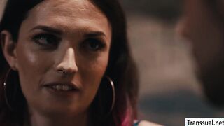 Skinny TS lets stepbro bang her ass
