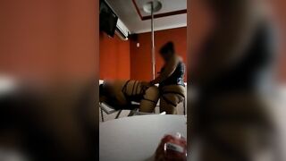 hot woman fucks hubby blindfolded into panties.