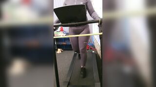 Step milf fuck on treadmill by step son