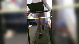Step milf fuck on treadmill by step son