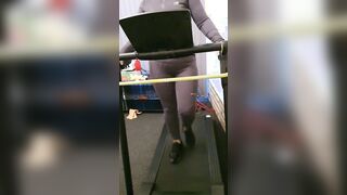 Step milf fuck on treadmill by step son