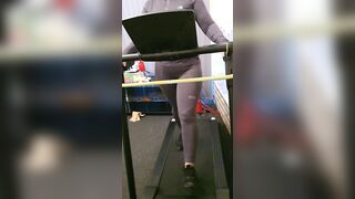 Step milf fuck on treadmill by step son