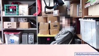 Busty female officer blowjobs stud thief