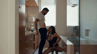 Horny shemale barebacked by perv stepson