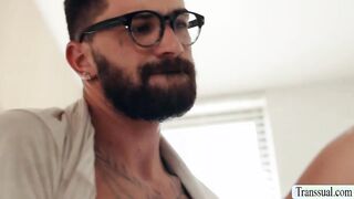 Horny shemale barebacked by perv stepson