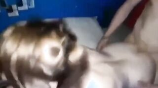 Amateur hotwife splitroasted by husbands friends