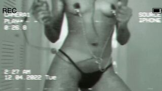 Nipples clamps strip tease part four