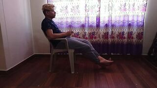 My stepmother while I'm having fun tape games starts seducing me