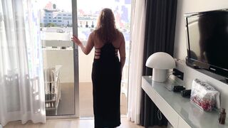 Babe & Freaky Bimbo Ex-Wife Masturbates On The Hotel's Balcony