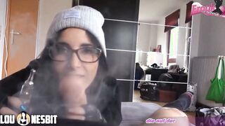 pov fellatio with smoking from German amateur 18 year old at home