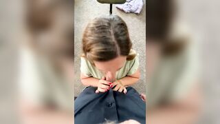 mom Blows Husbands fat penis to hurry up