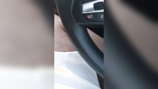 Step cougar hand slip and stuck under step son leggings making him cum into the vehicle