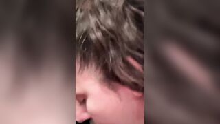 Almost gets caught sucking off cock inside outdoors