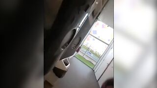 getting nude into a outdoor bathroom and cumming @ a gass station