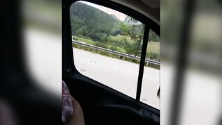 the second scene of me driving topless on the highway !