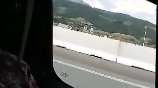 the second scene of me driving topless on the highway !
