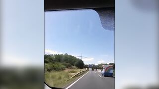 my first clip of driving topless to holiday destination