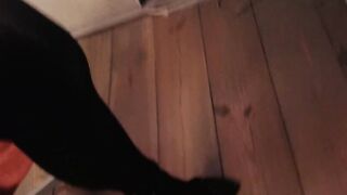 fucking a yellow zucchini inside my leather outfit