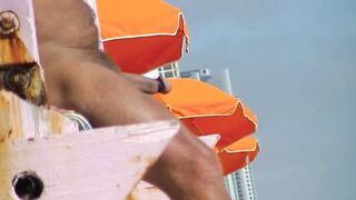 Naked Beach Voyeurs Jerking Off #1 - Husband films all