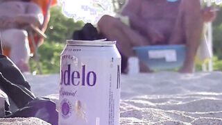 Naked Beach Voyeurs Jerking Off #1 - Husband films all
