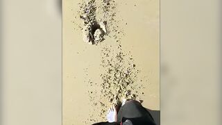 barefoot on the beach-bondage film-foot only showing