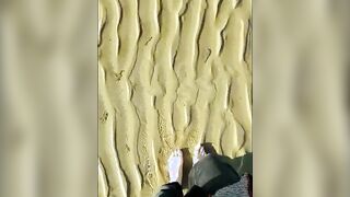 barefoot on the beach-bondage film-foot only showing