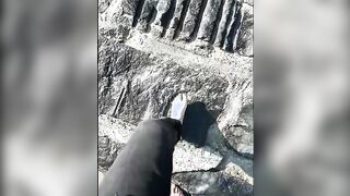 barefoot on the beach-bondage film-foot only showing