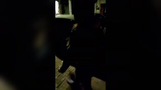 Nasty cunt with mouth pee inside outdoor