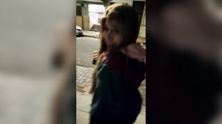 Nasty cunt with mouth pee inside outdoor
