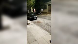 Nasty cunt with mouth pee inside outdoor