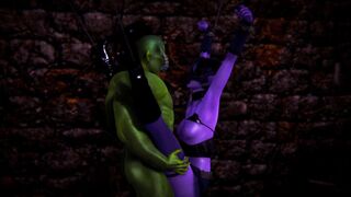 Tied elf gets banged by a huge penis