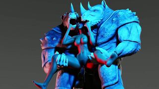 2 members of a furry monster inside 1 snatch | wild life
