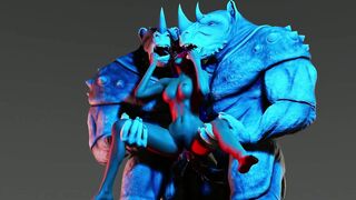 2 members of a furry monster inside 1 snatch | wild life