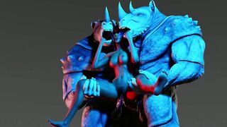 2 members of a furry monster inside 1 snatch | wild life