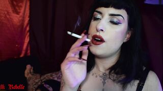 Smoking a Cigarette with Human Ashtray - Milk Rebelle