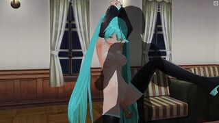 3D ANIMATED Tied Hatsune Miku gets plowed