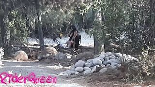 Spiying cam onlyfan bbw into forest