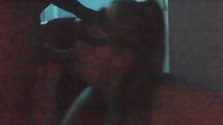 Worshiping my husbands big black cock blowing a sex toy, penis, & getting banged doggy