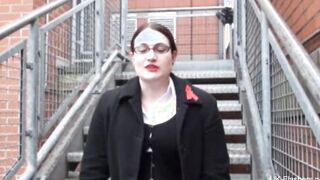 Chubby Amy loves fetish and masturbating into restaurants